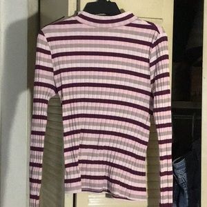 Striped Mock Neck Shirt